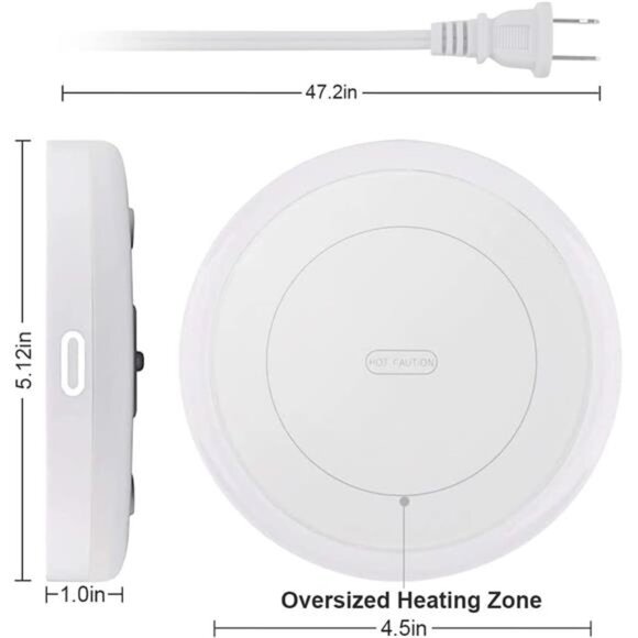 White Smart Coffee Auto On/Off Gravity-Induction Mug Office Desk Use, Candle Wax - Picture 3 of 7